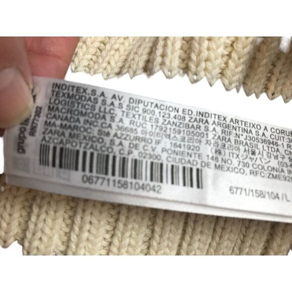 Zara Women Crop Sweater L Black White Striped Turtleneck Pullover 6771/158 NWT - Picture 9 of 10